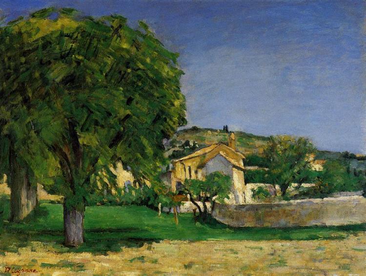 Chestnut Trees and Farmstead of Jas de Bouffin, 1876 - Paul Cézanne
