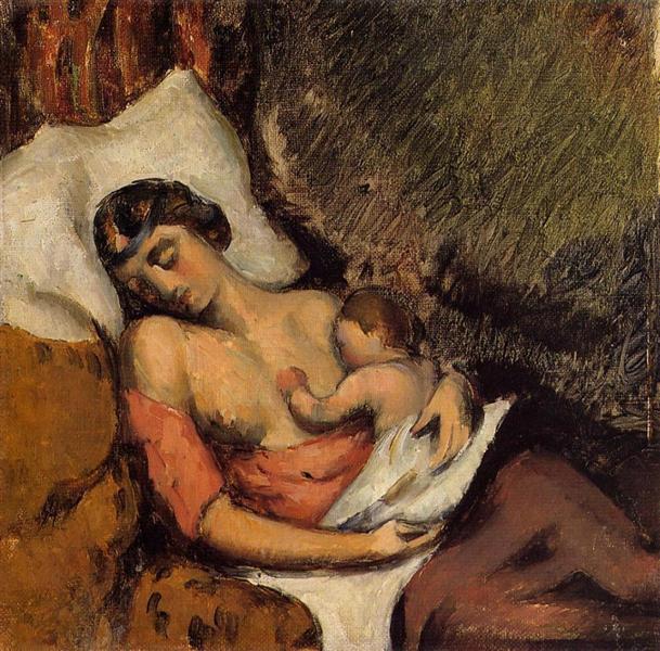 Hortense Breast Feeding Paul, 1872 - Paul Cezanne