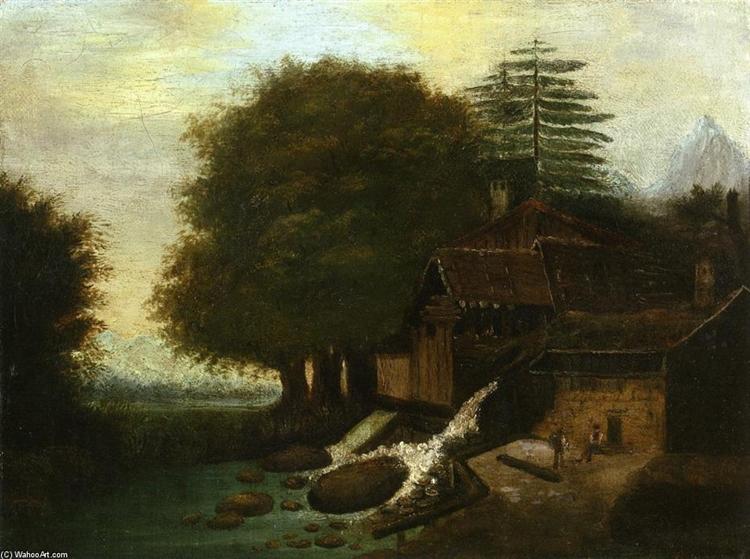 Landscape with Mill, 1860 - Paul Cezanne