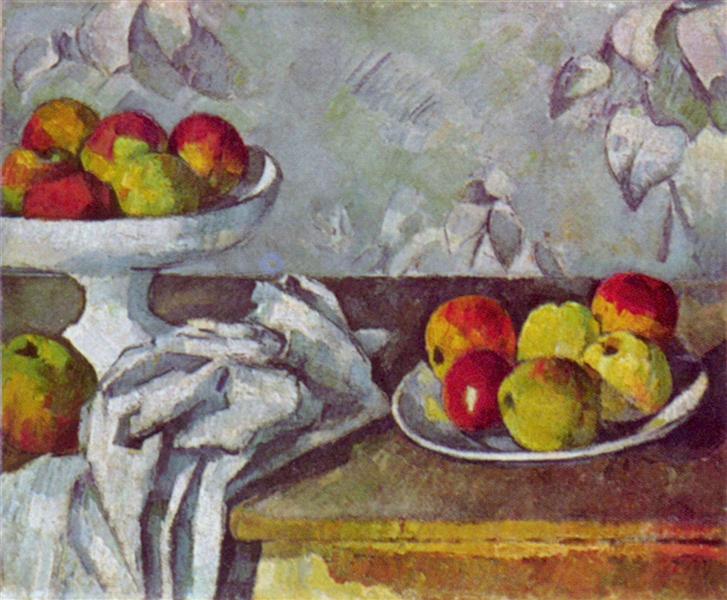 Still life with apples and fruit bowl, 1882 - 塞尚