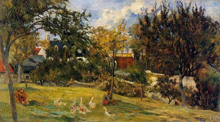 Geese in the meadow, 1885 - Paul Gauguin