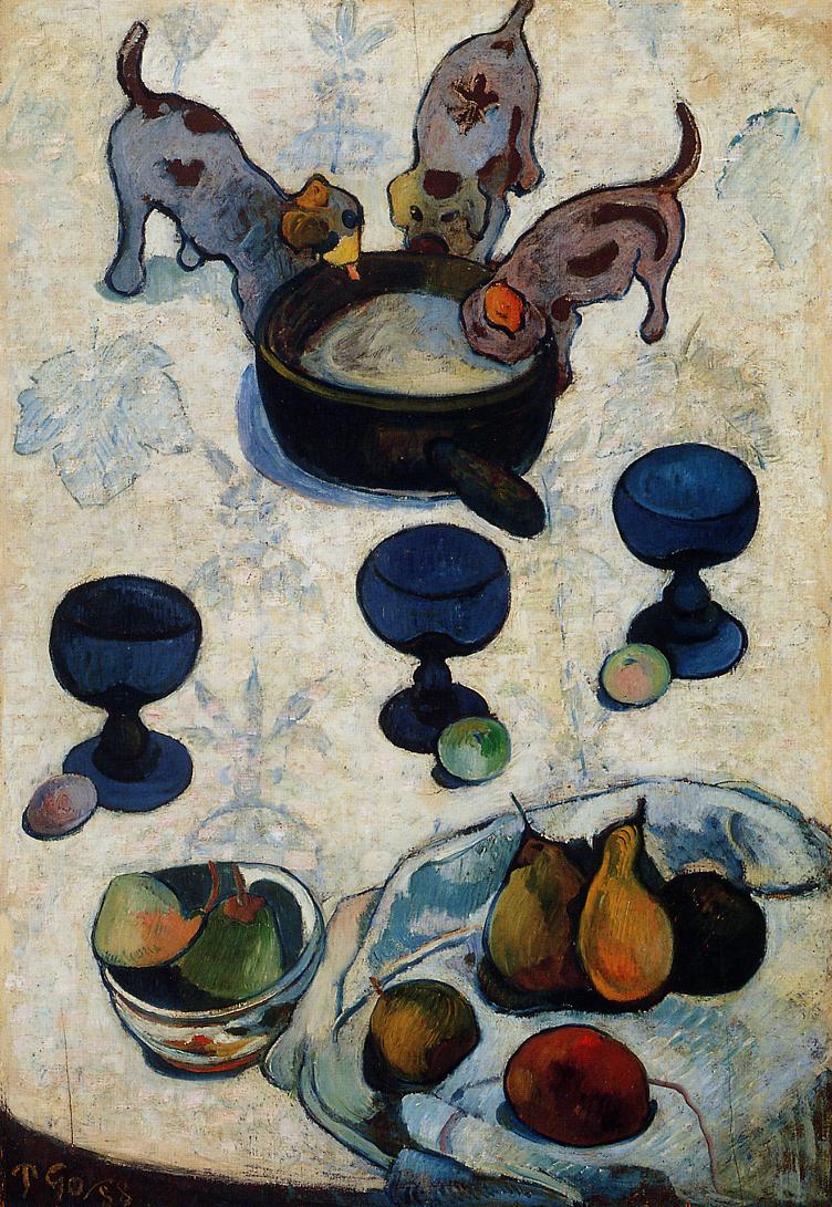 Still Life with Three Puppies, 1888 - Paul Gauguin - WikiArt.org