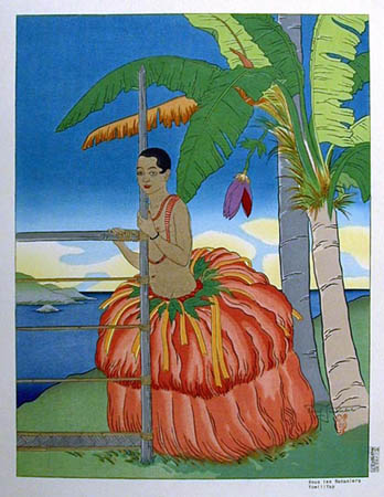 Sous Les Bananiers. Tomil, Yap, 1948 - Paul Jacoulet