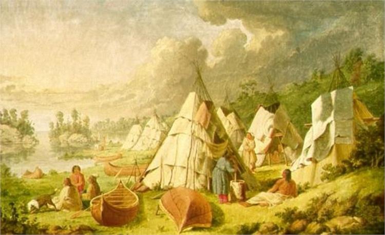 Indian encampment on Lake Huron, 1850 - 保罗·凯恩