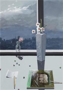 Study of Flowers with Art Book - Paul Wonner