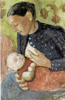 Breastfeeding mother of Paula Modersohn-Becker - Паула Модерзон-Беккер