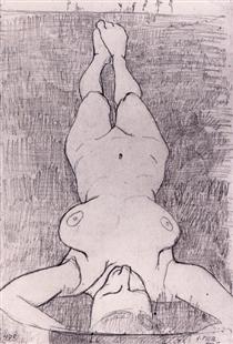 Female nude on the grass - 保拉·莫德索恩-贝克尔