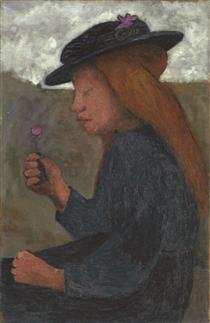 Girl with black hat - Paula Modersohn-Becker