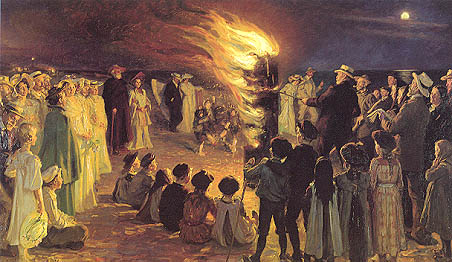 St John's Eve Bonfire on Skagen's Beach, 1906 - Педер Северин Крёйер