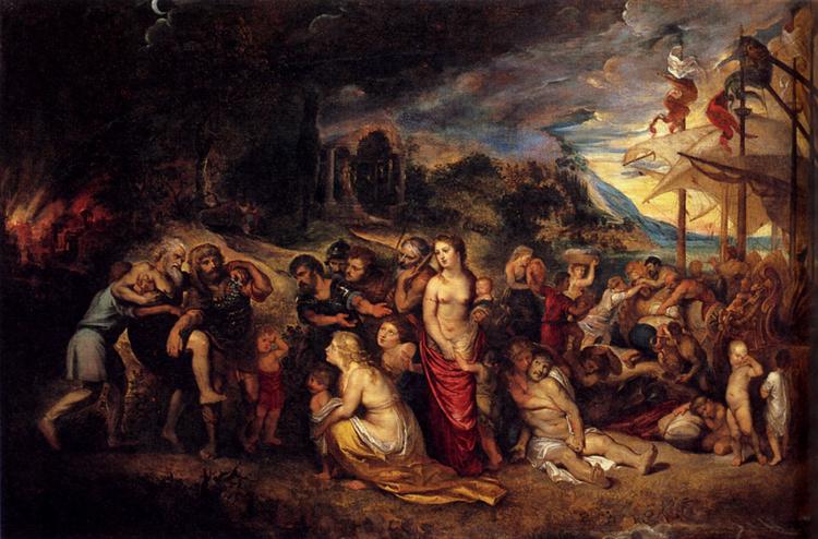 Aeneas And His Family Departing From Troy, 1602 - 1603 - Peter Paul Rubens