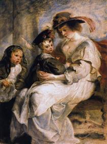 Hélène Fourment  et deux de ses enfants - Pierre Paul Rubens