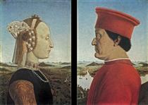 Diptychon des Federico da Montefeltro mit seiner Gattin Battista Sforza - Piero della Francesca