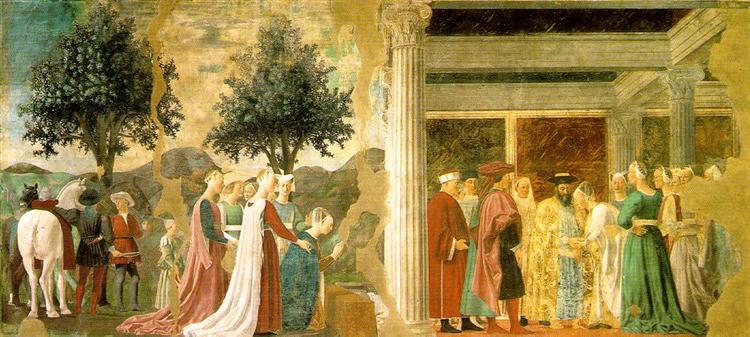 Procession of the Queen of Sheba and Meeting between the Queen of Sheba and King Solomon, 1464 - Piero della Francesca