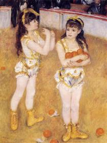 Acrobats at the Cirque Fernando (Francisca and Angelina Wartenberg) - Pierre-Auguste Renoir
