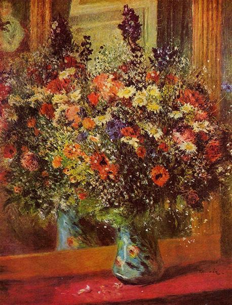 Bouquet in front of a Mirror, 1876 - 1877 - Pierre-Auguste Renoir