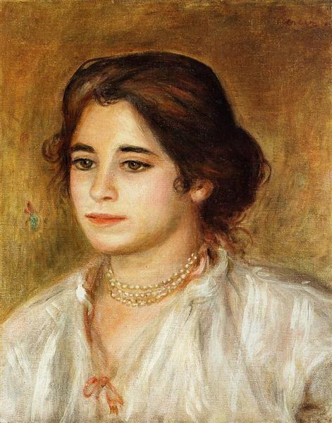 Gabrielle Wearing a Necklace, 1906 - П'єр-Оґюст Ренуар
