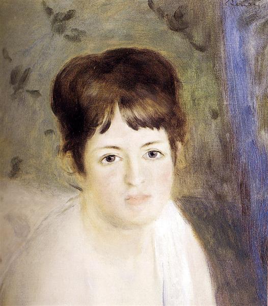 Head of a Woman, c.1876 - 雷諾瓦
