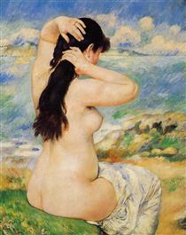 Nude Fixing Her Hair - Pierre-Auguste Renoir