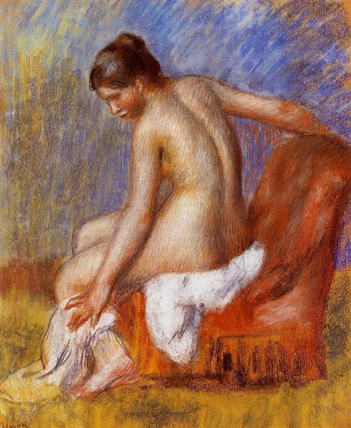 Nude in an Armchair, c.1885 - 1890 - 雷諾瓦