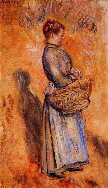 Peasant Woman Standing in a Landscape, 1884 - Pierre-Auguste Renoir