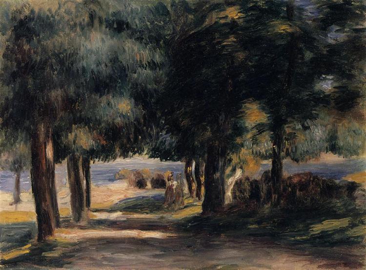 Pine Wood on the Cote d'Azur, 1885 - 雷諾瓦