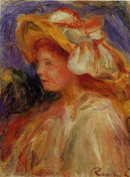 Profile of a Young Woman in a Hat - Pierre-Auguste Renoir