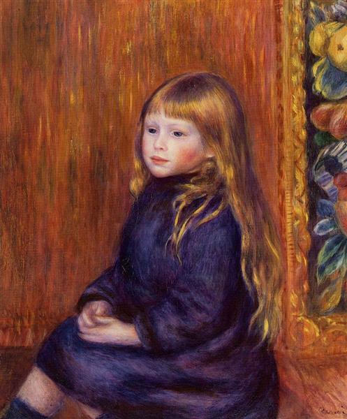 Seated Child in a Blue Dress, 1889 - Auguste Renoir