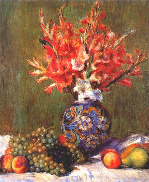Still Life Flowers and Fruit, 1889 - 雷諾瓦