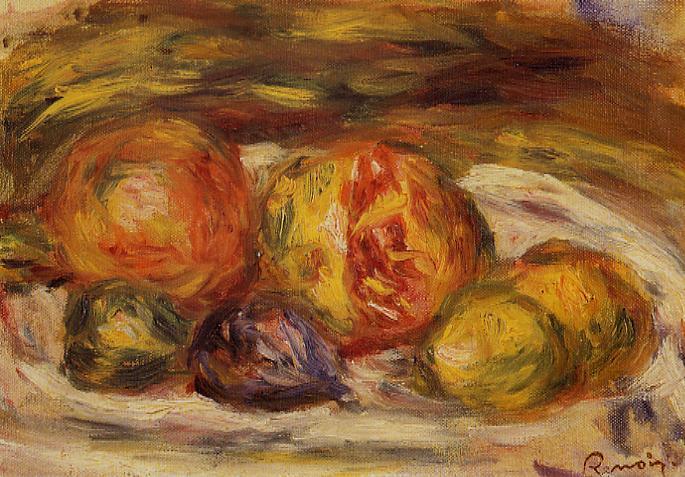 Still Life Pomegranate, Figs and Apples, 1914 - 1915 - Пьер Огюст Ренуар