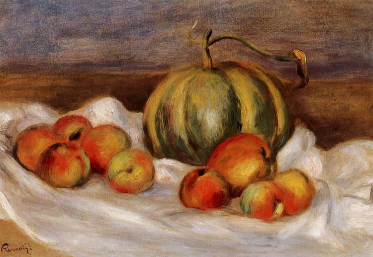 Still Life with Cantalope and Peaches, 1905 - П'єр-Оґюст Ренуар