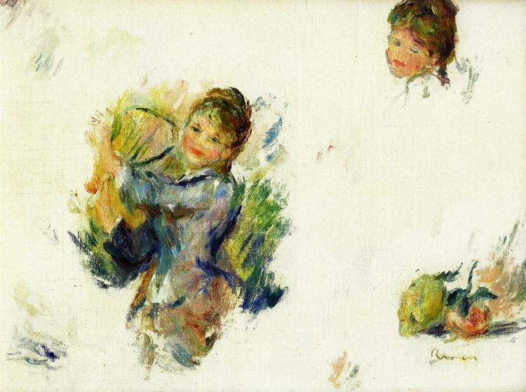 Study for Girls playing with a Shuttlecock, c.1887 - Pierre-Auguste Renoir