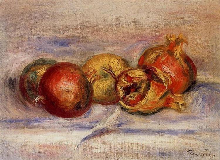Three Pomegranates and Two Apples - Пьер Огюст Ренуар