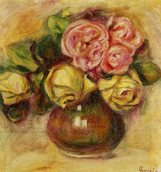 Vase of Roses - Auguste Renoir
