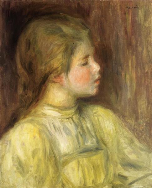 Woman`s Head, The Thinker, c.1897 - 雷諾瓦