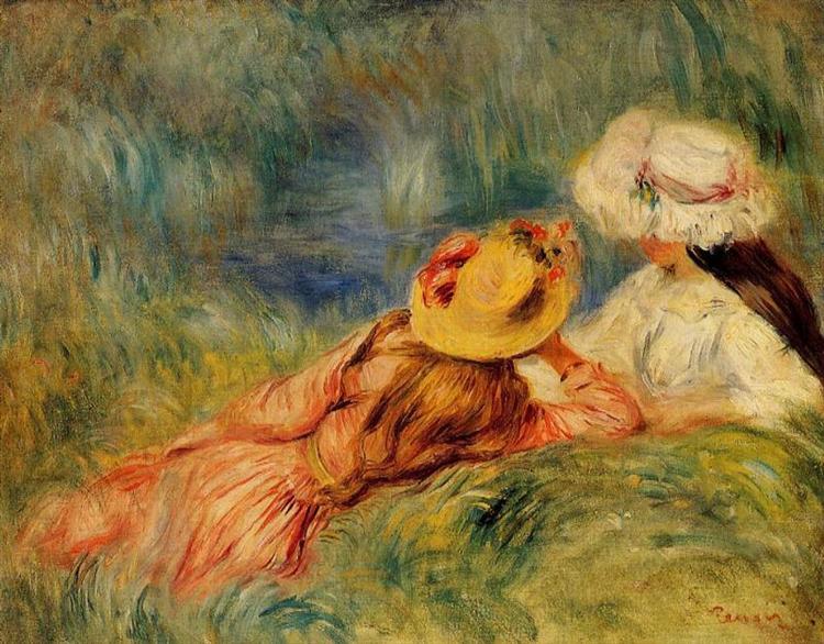 Young Girls by the Water, c.1893 - Pierre-Auguste Renoir