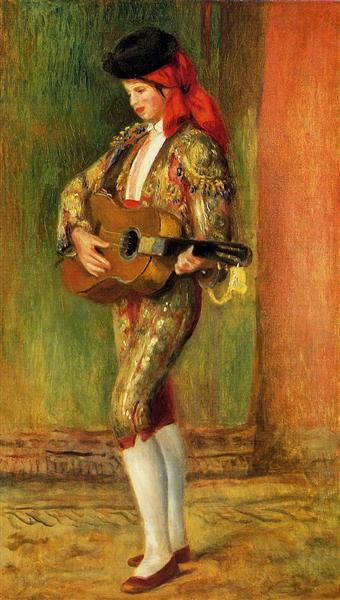 Young Guitarist Standing, c.1897 - 雷諾瓦