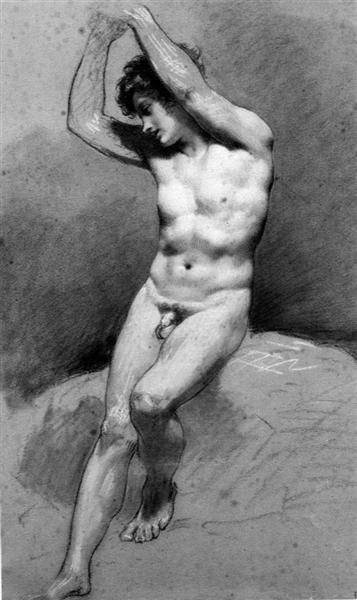 Seated Male Nude, c.1800 - Pierre-Paul Prud'hon