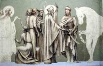 Fresco for the decoration of the Pantheon: saints - Pierre Puvis de Chavannes