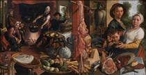 The Fat Kitchen. An Allegory - Pieter Aertsen