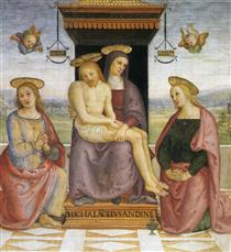Pieta between St. John and Mary Magdalene - П'єтро Перуджино