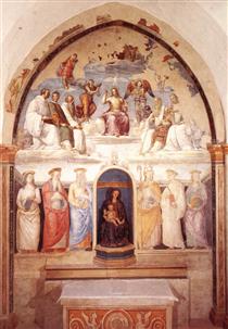 Trinity and Six Saints - Pietro Perugino