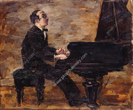 Portrait of an Italian pianist and conductor Carlo Tsekki, 1930 - Pyotr Konchalovsky