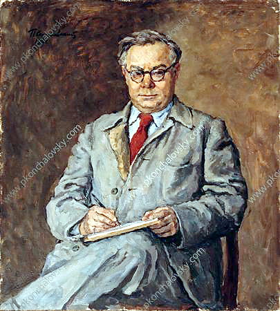Portrait of writer Vsevolod Vyacheslavovich Ivanov, 1951 - Pjotr Petrowitsch Kontschalowski