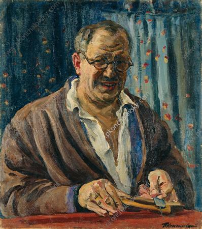 Self-Portrait (Sharpening a razor), 1931 - Pyotr Konchalovsky