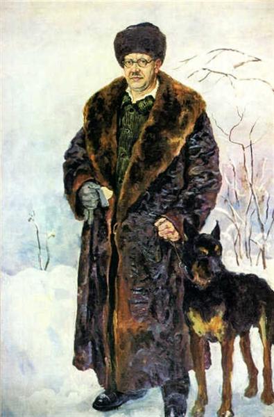 Self-portrait with dog, 1933 - Pjotr Petrowitsch Kontschalowski
