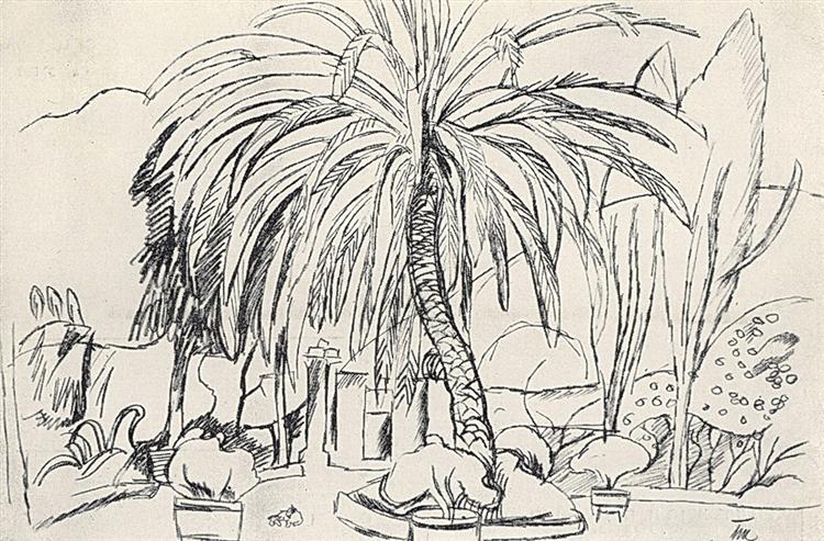 Spanish landscape. Palm., 1910 - Piotr Kontchalovski