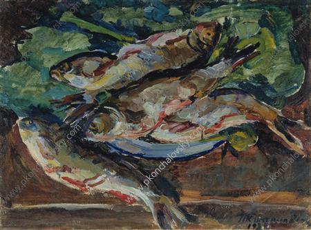 Натюрморт. Очищенная рыба., 1928 - Пётр Кончаловский