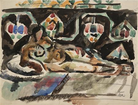 Натурщица на ковре, 1919 - Пётр Кончаловский