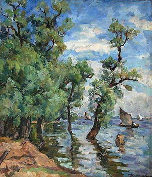 Willows on the Volkhov, 1926 - Петро Кончаловський