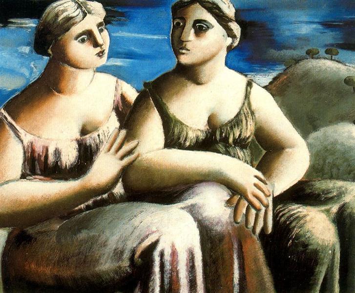 Two seated women, 1935 - Рафаэль Забалета